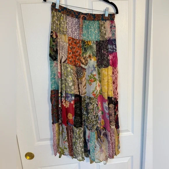 Floral Patchwork Midi Skirt - Picture 1 of 3